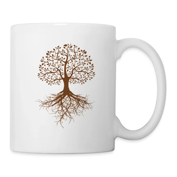 Arbre de Vie Racines Profondes sur Mug blanc
