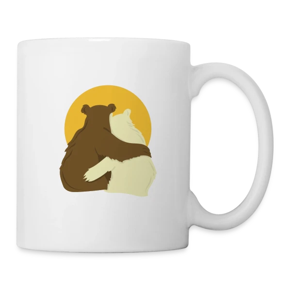 Duo Papa Ours & Maman Ourse - Amour Familial sur Mug blanc