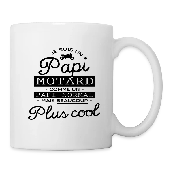 Papi Motard : Le Grand-Père le Plus Cool du Monde sur Mug blanc