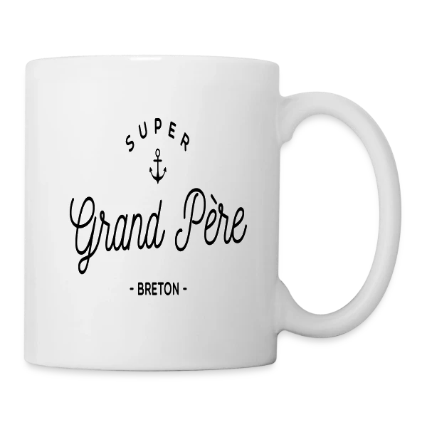 'Super Grand-Père Breton' - Fierté Familiale et Régionale sur Mug blanc