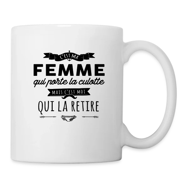 'C'est moi qui la retire' - Humour de Couple sur Mug blanc