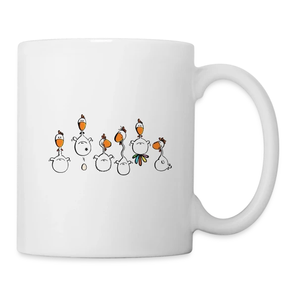 Poules folles - Verrückte Hühner sur Mug blanc