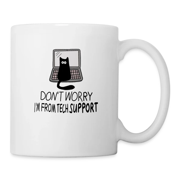Chat de Support Technique sur Mug blanc