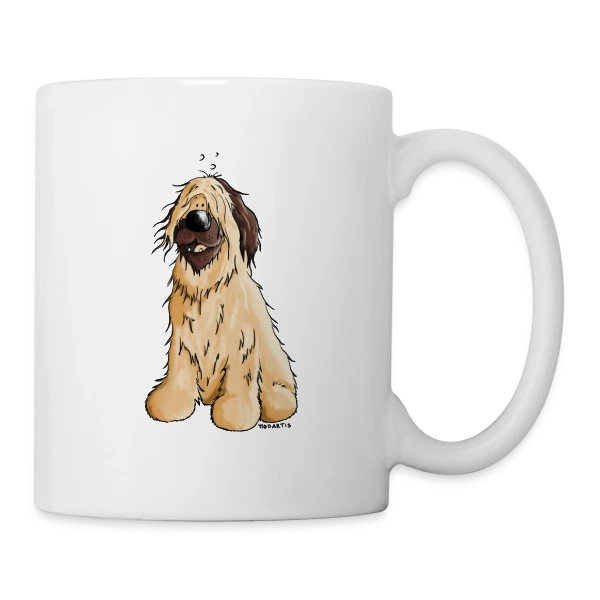 Briard Chien de Berger - Style Cartoon sur Mug blanc