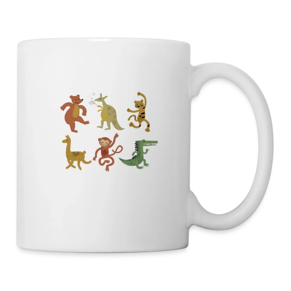 Animaux Rigolos et Joueurs sur Mug blanc