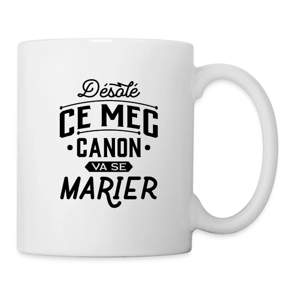 EVG Mec Canon : Le Futur Marié Brille ! sur Mug blanc