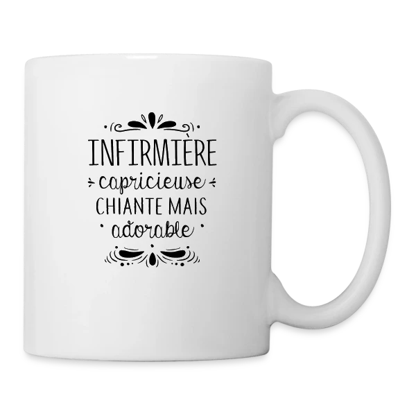 Infirmière : Chiante Mais Adorable sur Mug blanc