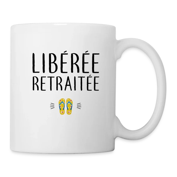 'Libérée Retraitée' - L'Humour pour Célébrer Sa Nouvelle Vie sur Mug blanc