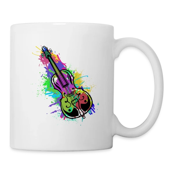Violoncelle Symphonie Colorée sur Mug blanc