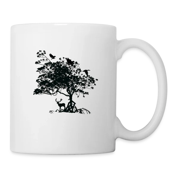Arbre Sauvage et Animaux sur Mug blanc
