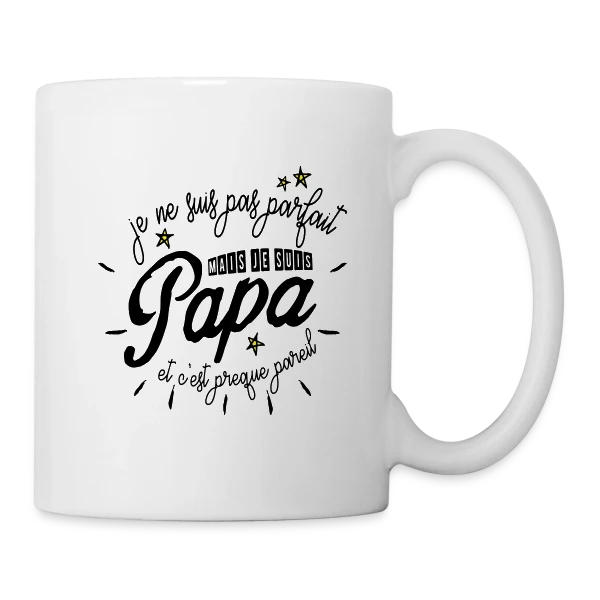 Papa Presque Parfait sur Mug blanc