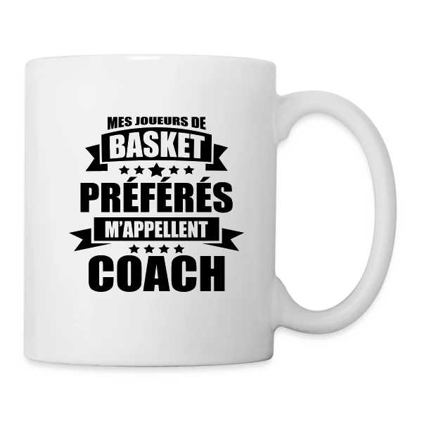 Coach Basket : Mes Joueurs Préférés M'appellent Coach sur Mug blanc