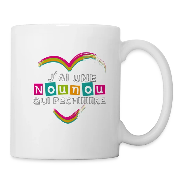 J'ai une Nounou Qui Déchire - Cadeau Unique sur Mug blanc