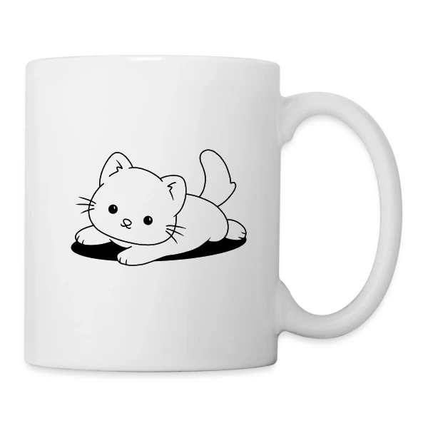Chaton Mignon Joueur sur Mug blanc