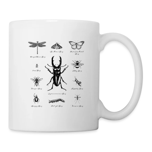 Bestiaire Insectes Humour Vintage sur Mug blanc