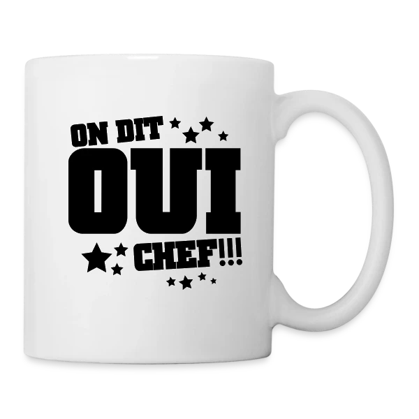 Oui Chef ! Humour Hiérarchie de Bureau sur Mug blanc