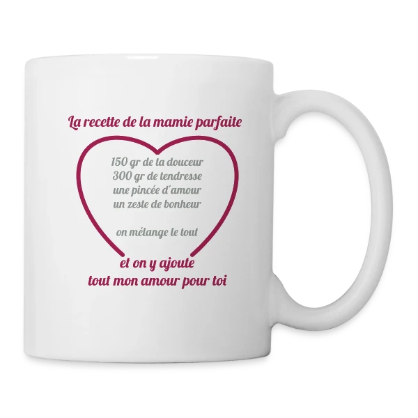 La Recette Parfaite de Mamie sur Mug blanc
