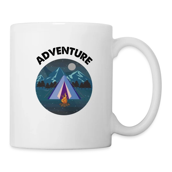 Nuit d'Aventure en Montagne sur Mug blanc