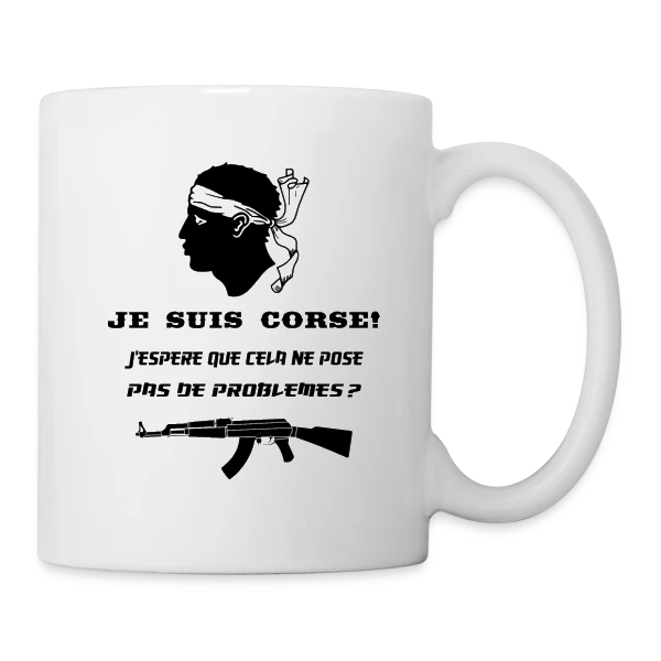 Humour Corse Arme sur Mug blanc