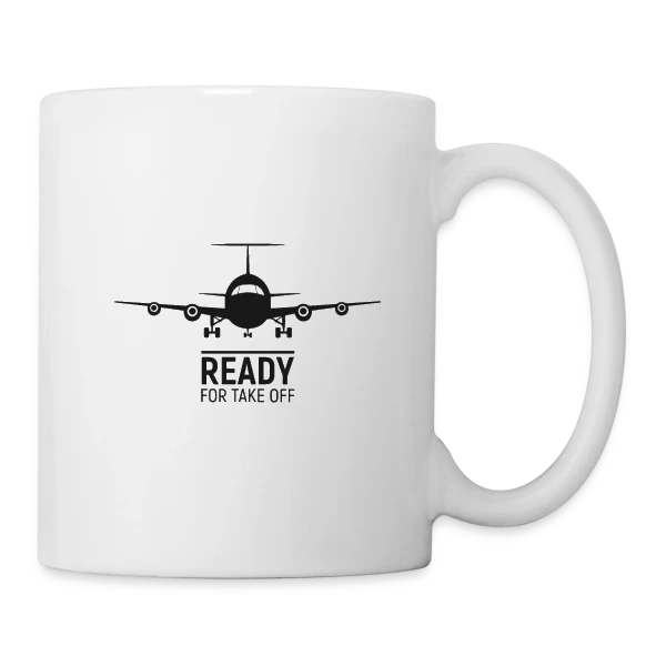 Prêt au Décollage Avion sur Mug blanc