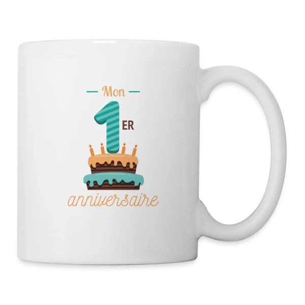 Mon Premier Anniversaire Garçon sur Mug blanc
