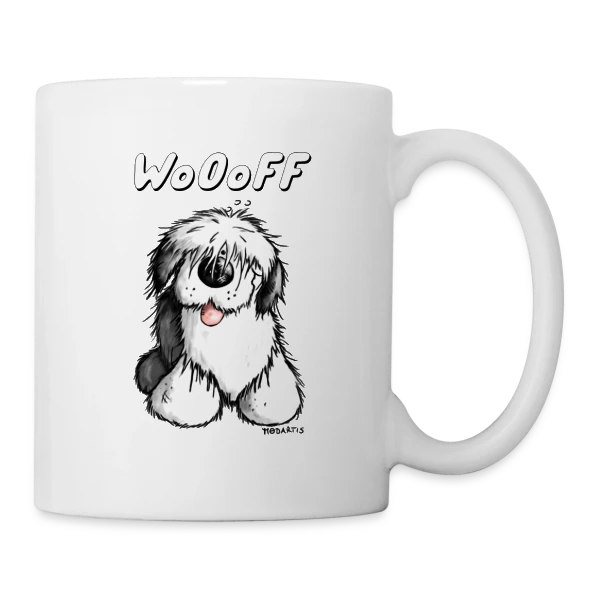 Woooff le Bobtail Rigolo sur Mug blanc