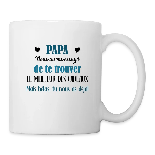 Papa, le Meilleur des Cadeaux (avec vos prénoms) sur Mug blanc