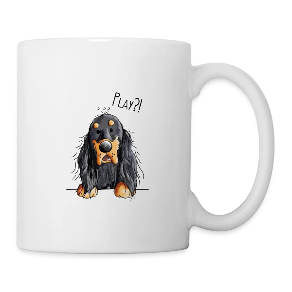 Maquette de Mug Céramique - Gordon Setter Rigolo Style BD à personnaliser