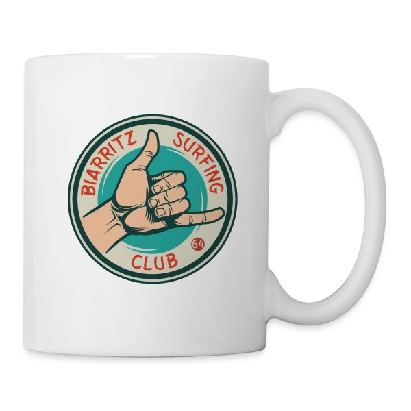 Biarritz Surfing Club | T-Shirt Onde & Style Basque sur Mug blanc
