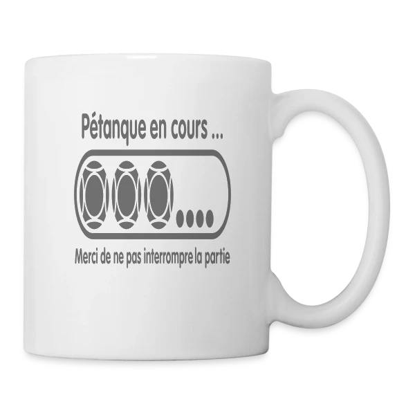 Pétanque en Cours : Ne Dérangez Pas ! sur Mug blanc