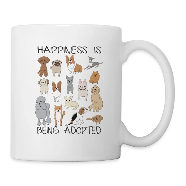 Chiens Adorables Adoption sur Mug blanc