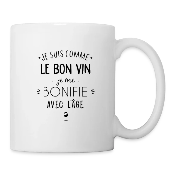 Je me bonifie avec l'âge - Millésime Humour sur Mug blanc