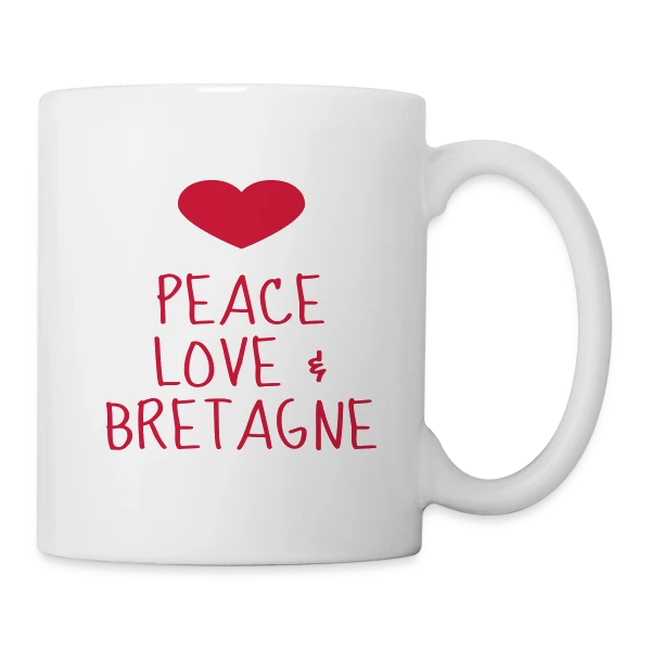Peace Love Bretagne sur Mug blanc