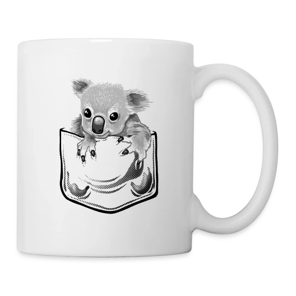 Koala Stylé à la Pochette sur Mug blanc