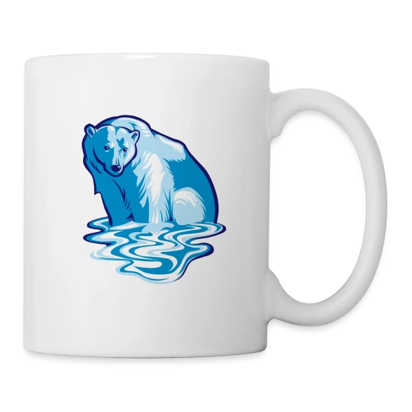 Ours Polaire en Détresse : L'Art du Réchauffement sur Mug blanc