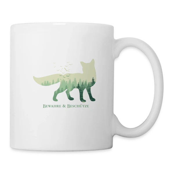 Renard Forêt Mystique sur Mug blanc