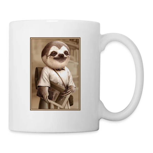 Le Paresseux Écolier sur Mug blanc