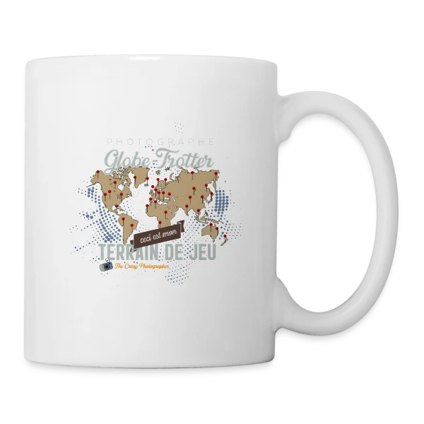 Photographe Globe-Trotter sur Mug blanc