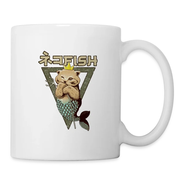 Chat Sirène sur Mug blanc