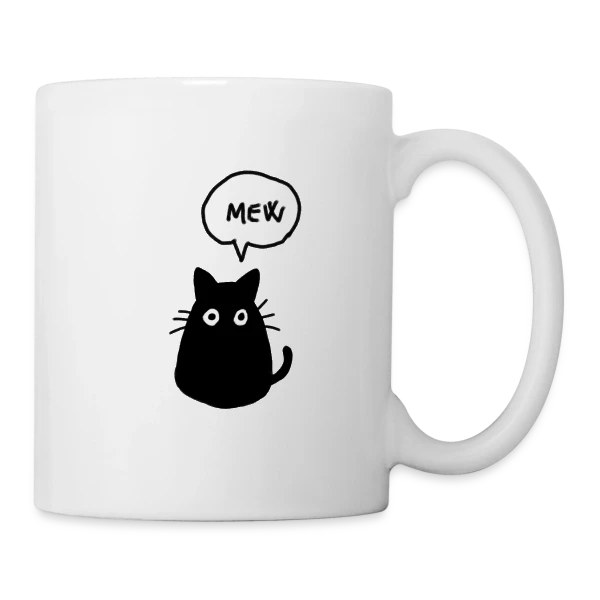 Chat Mew sur Mug blanc