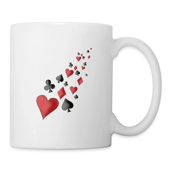 Envolée de Cartes à Jouer sur Mug blanc