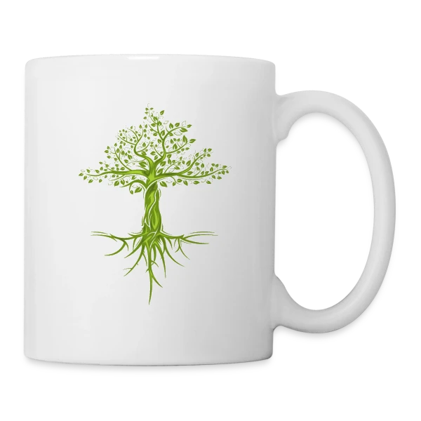 Arbre de Vie Stylisé sur Mug blanc