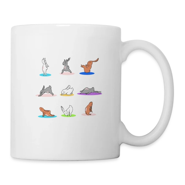 Lapin Yoga: Joyeuses Pâques Zen sur Mug blanc