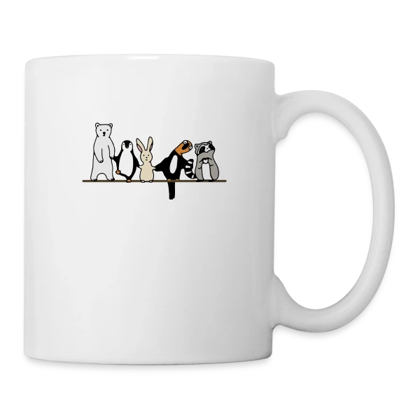 Animaux Mignons Amis sur Mug blanc