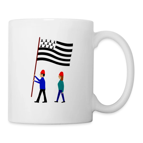 Fierté Bretonne en Drapeaux sur Mug blanc