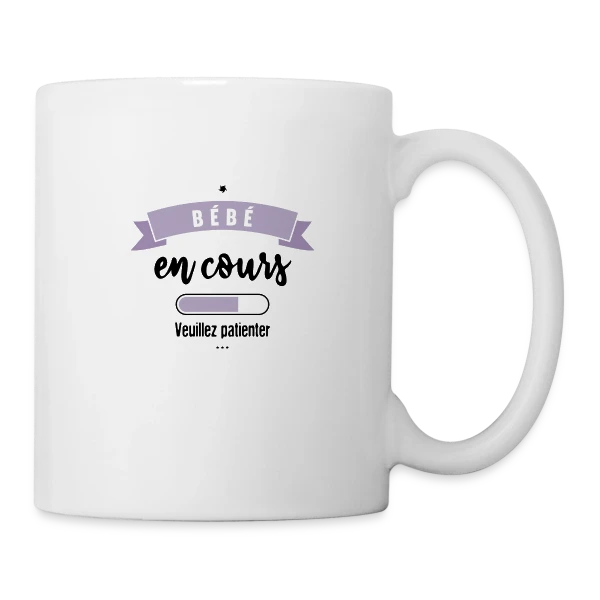 Bébé en Cours : Annonce Humoristique & Originale sur Mug blanc