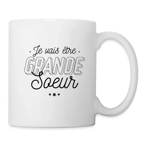 Future Grande Sœur : Annonce de Joie sur Mug blanc
