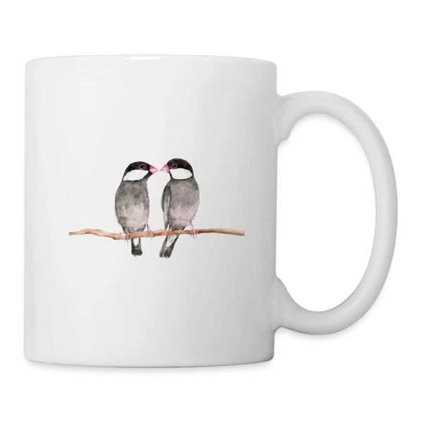 Couple de Diamants Mandarins sur Mug blanc
