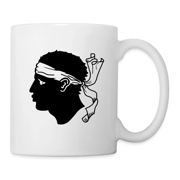 Tête de Maure Corse Authentique sur Mug blanc