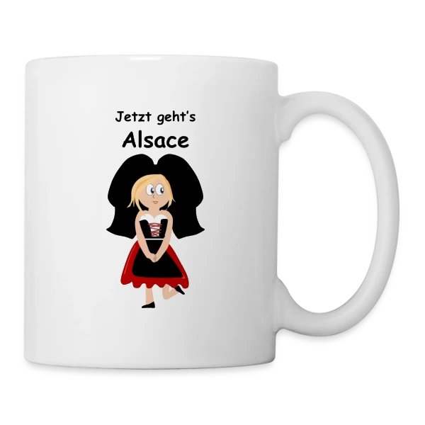 Alsacienne Traditionnelle Joyeuse sur Mug blanc